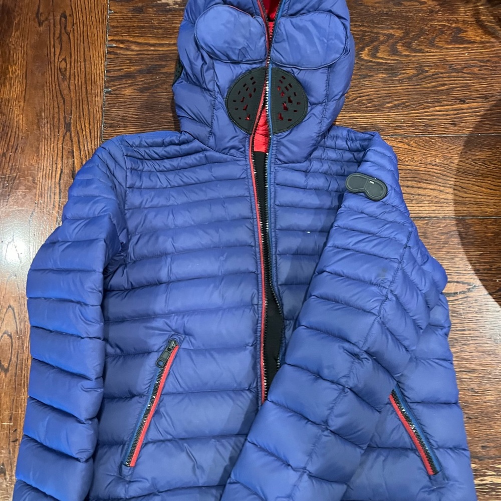 AI Riders on the Storm Boys Micro Ripstop Nylon Down Jacket with Goggles Size 12